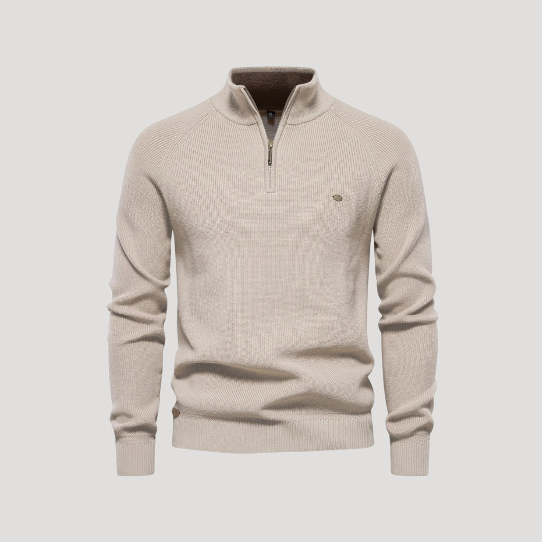 Half-zip premium knit sweater