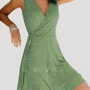 Women’s sleeveless wrap v neck midi dress