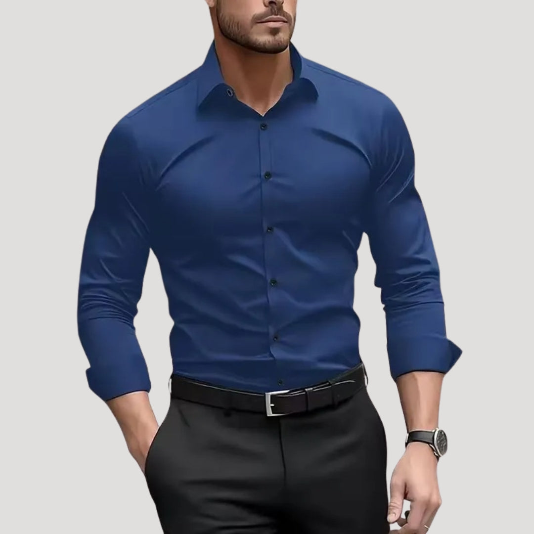 Men’s slim fit long sleeve formal dress shirt