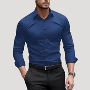 Men’s slim fit long sleeve formal dress shirt