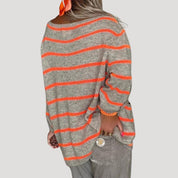 Women’s oversized striped knit baggy winter jumper