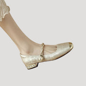 Women’s square toe ballet flats with low heel