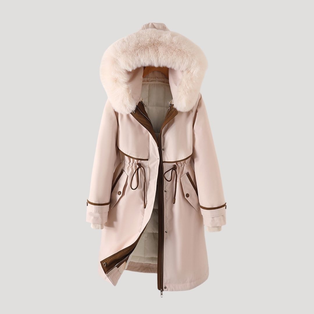 Women’s faux fur long waterproof winter parka coat