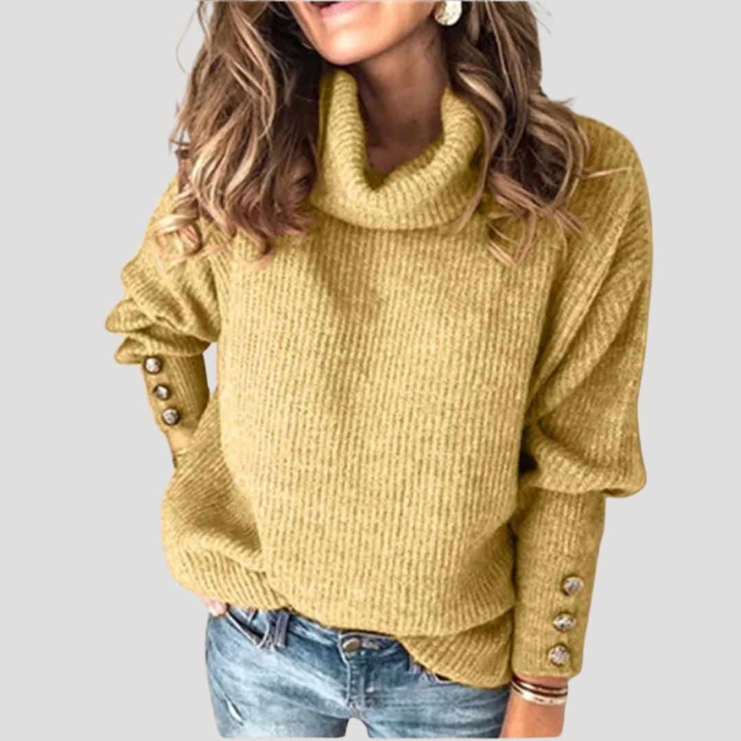 Women's ribbed turtleneck sweater