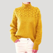 Women cable knit high-neck jumper