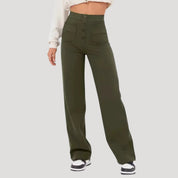 High-waist wide-leg trousers