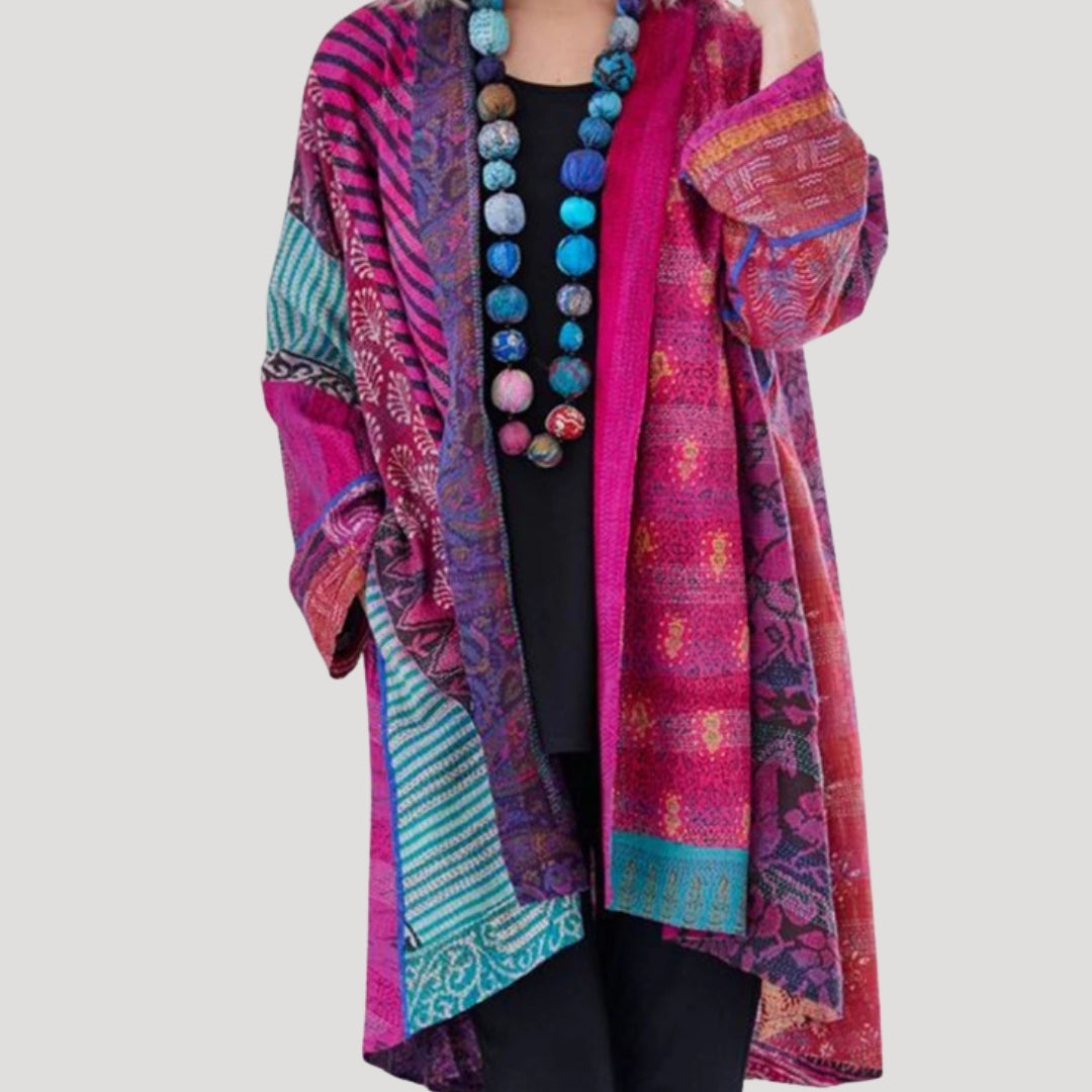 Women’s long cardigan oversized lightweight patterned jacket