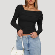 Off shoulder long sleeve top