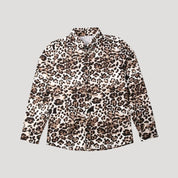 Men’s slim fit long sleeve patterned shirt