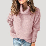 Women's ribbed turtleneck sweater