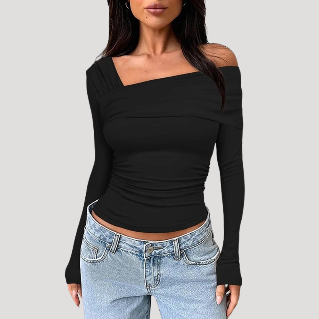 Off shoulder long sleeve top