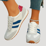 Women’s retro lace-up running sneakers with stripe detail