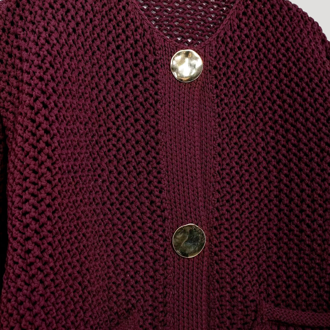 Women knitted button cardigan