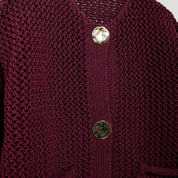 Women knitted button cardigan