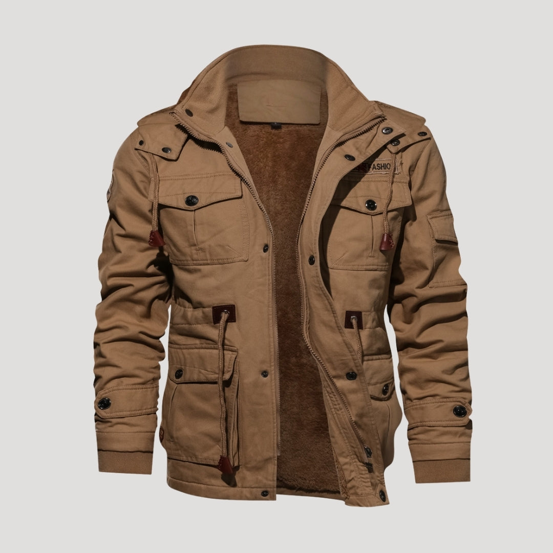 Men’s outdoor winter jacket – windproof fleece lined coat