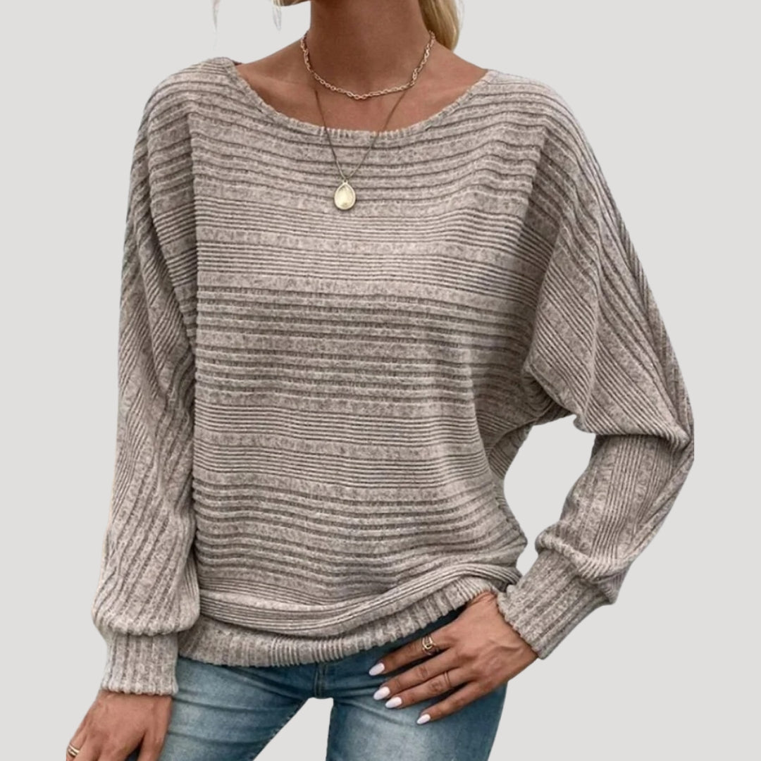 Women striped casual knit sweater