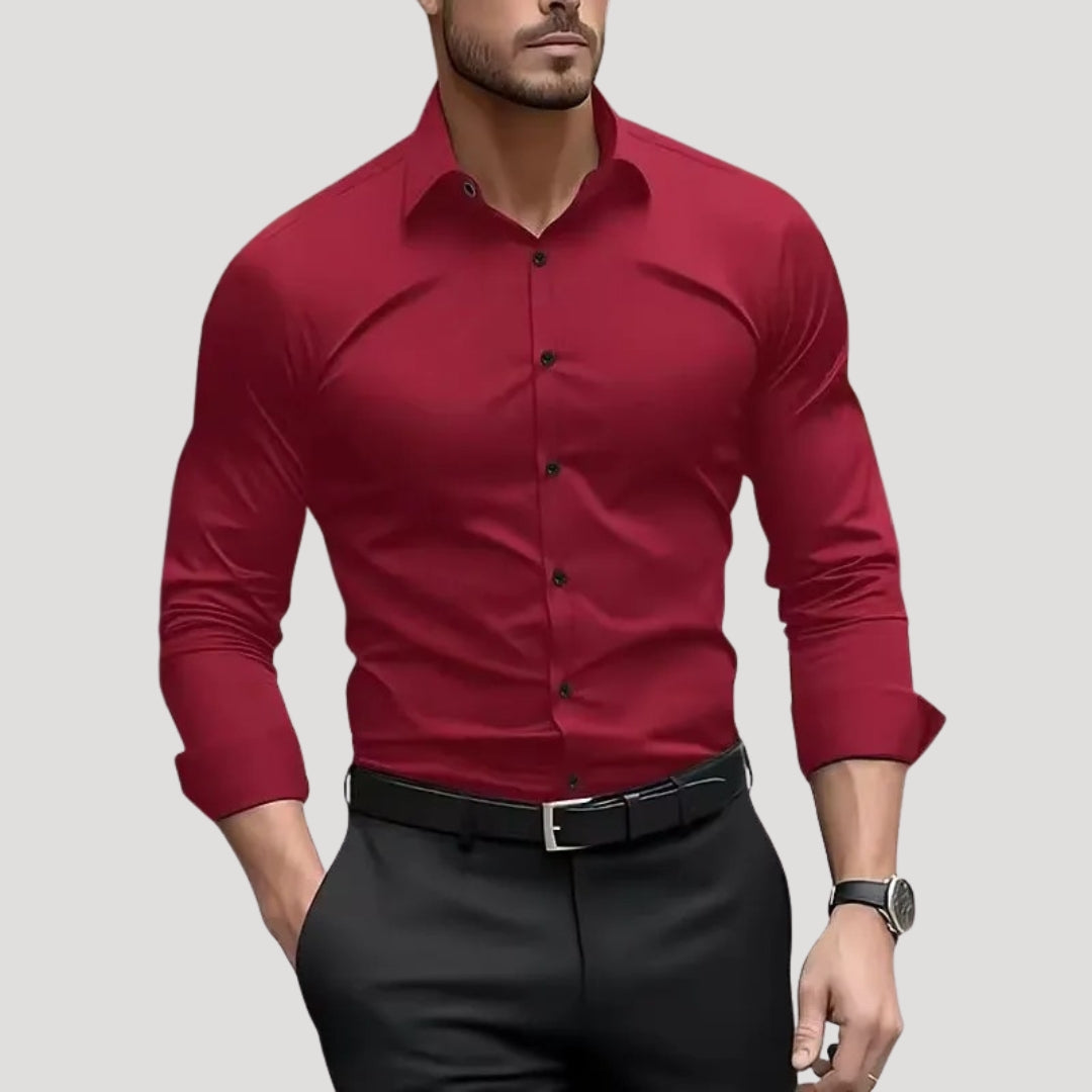 Men’s slim fit long sleeve formal dress shirt