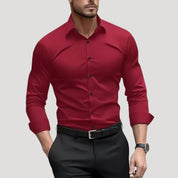 Men’s slim fit long sleeve formal dress shirt
