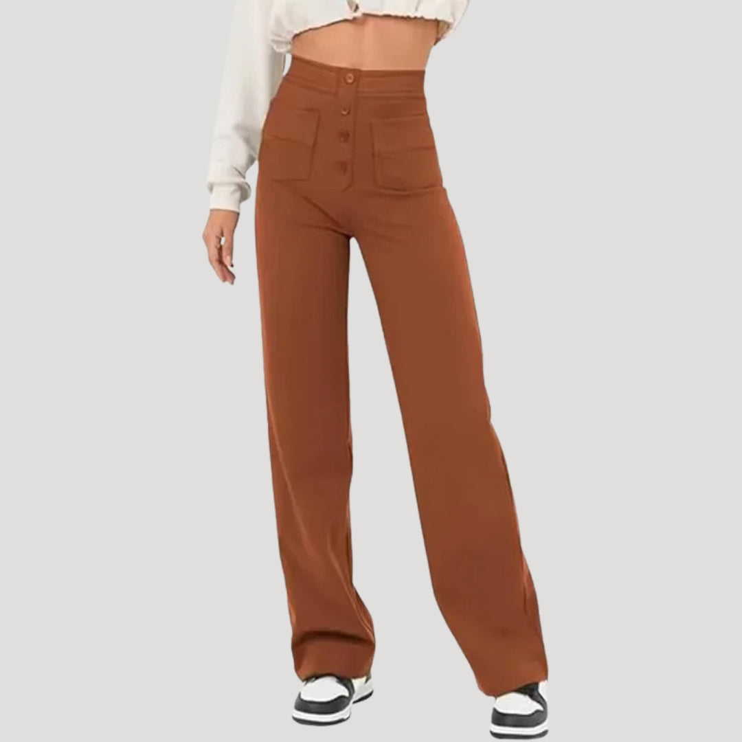 High-waist wide-leg trousers