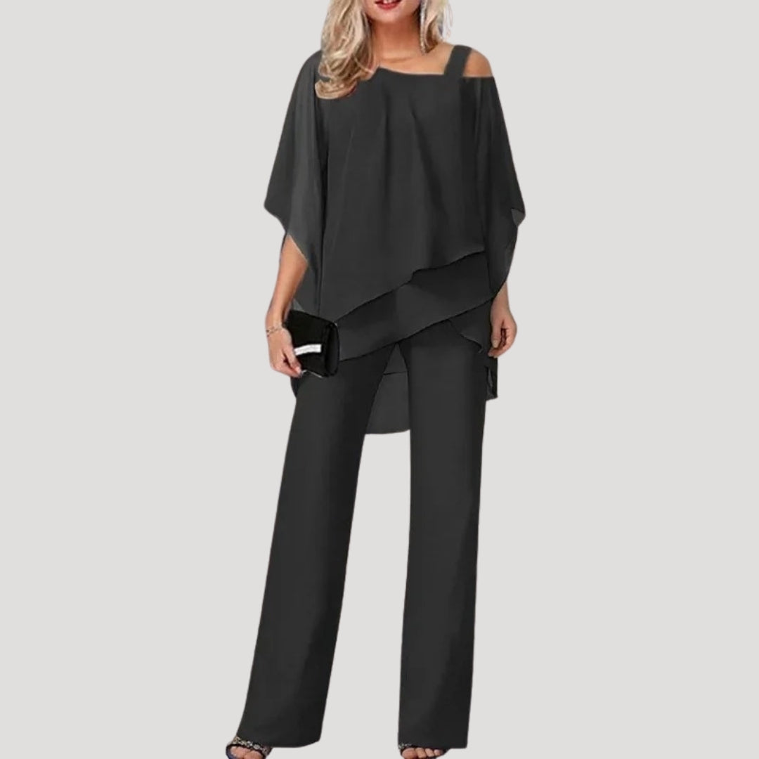 Women’s trouser suit chiffon two piece wedding guest outfit