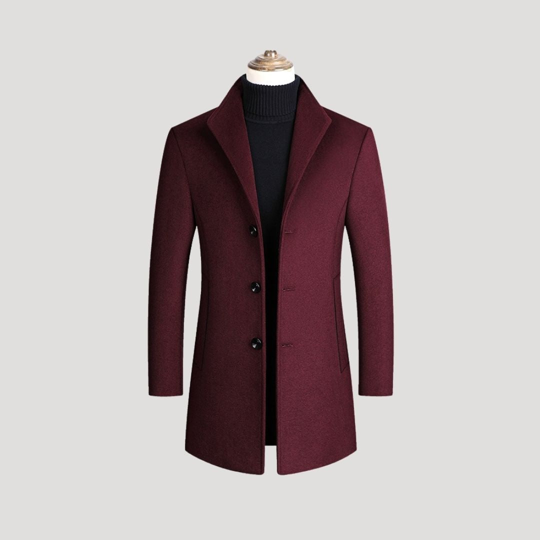 Men’s wool blend long tailored winter coat