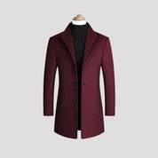 Men’s wool blend long tailored winter coat