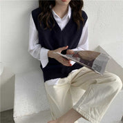 Women’s sleeveless knitted vest winter jumper