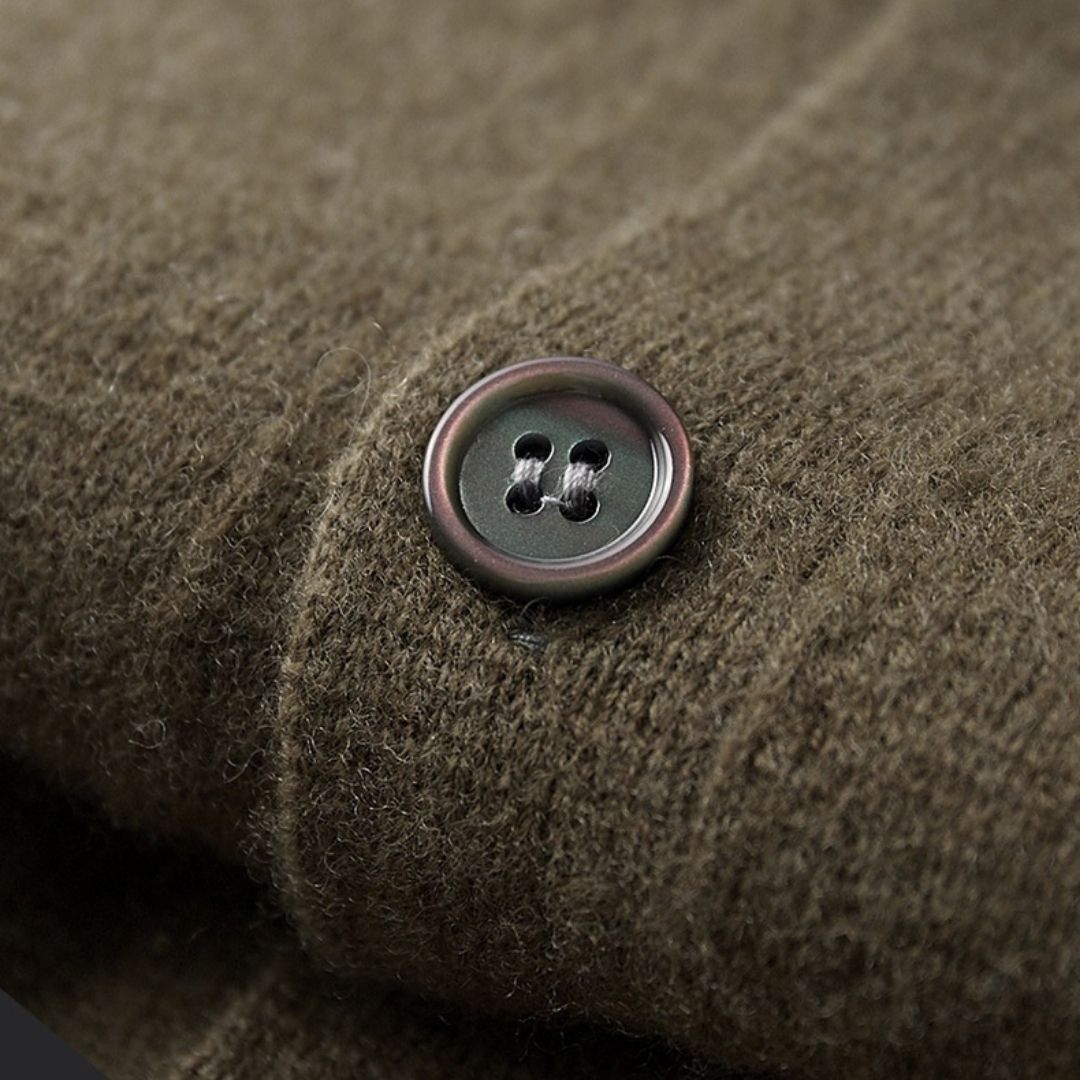 Men’s knitted wool blend button up cardigan
