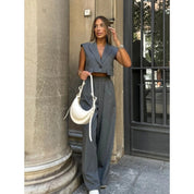 Sleek tailored vest and trousers set