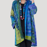 Women’s long cardigan oversized lightweight patterned jacket