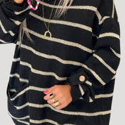 Women’s oversized striped knit baggy winter jumper