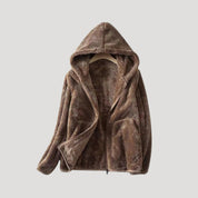 Women’s hooded fluffy zip jacket for winter