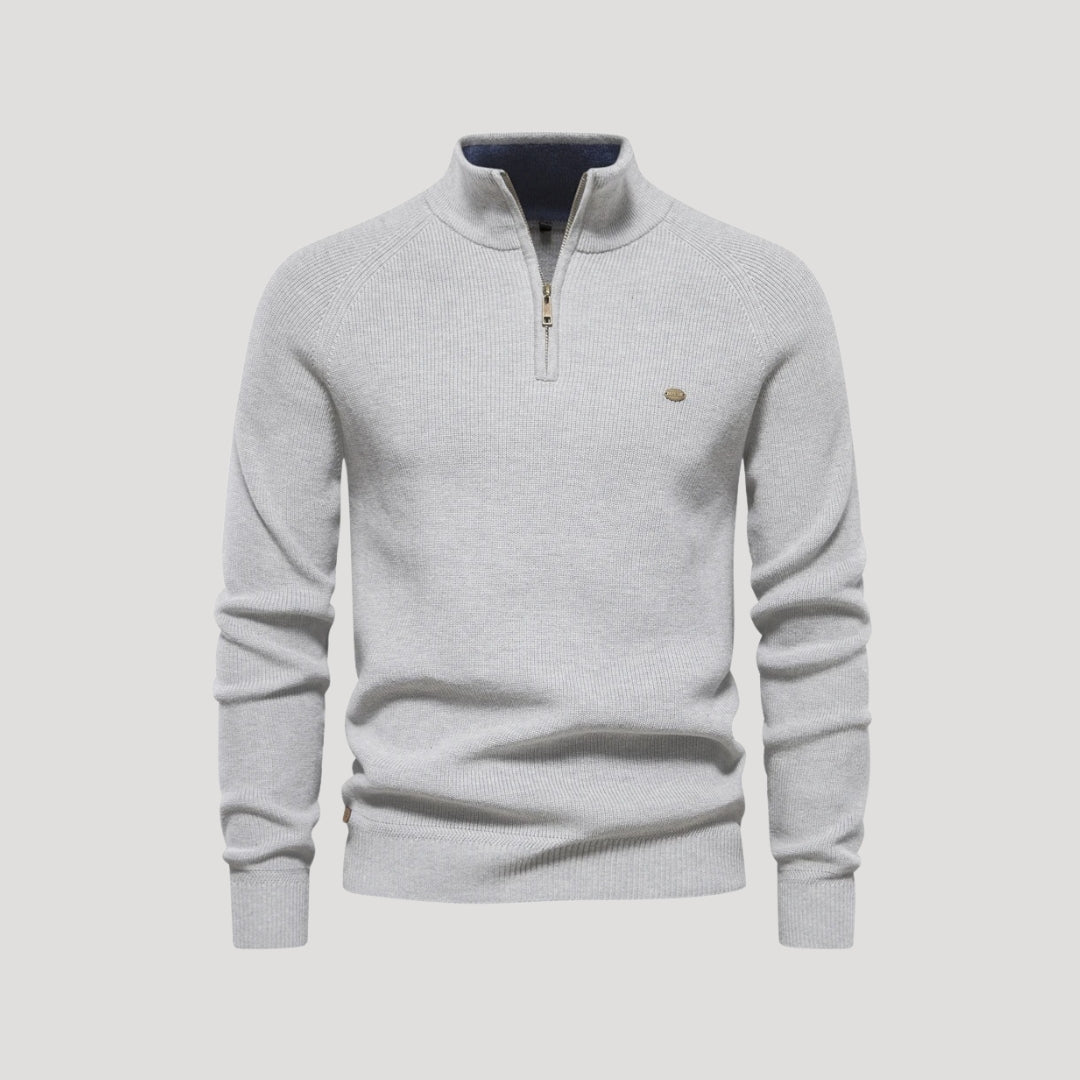 Half-zip premium knit sweater