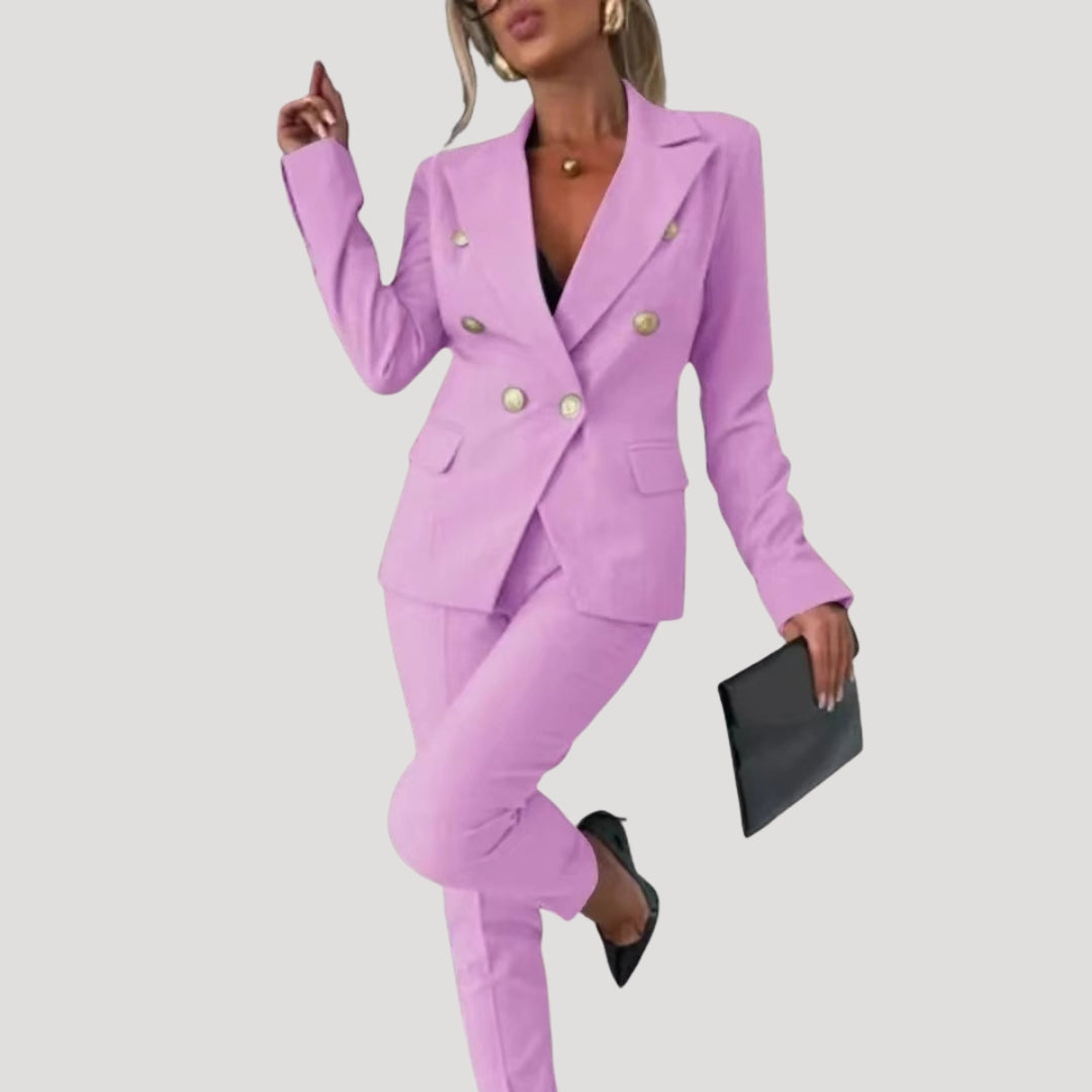 Women’s button front blazer and trouser set