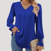 Elegant v-neck long-sleeve blouse