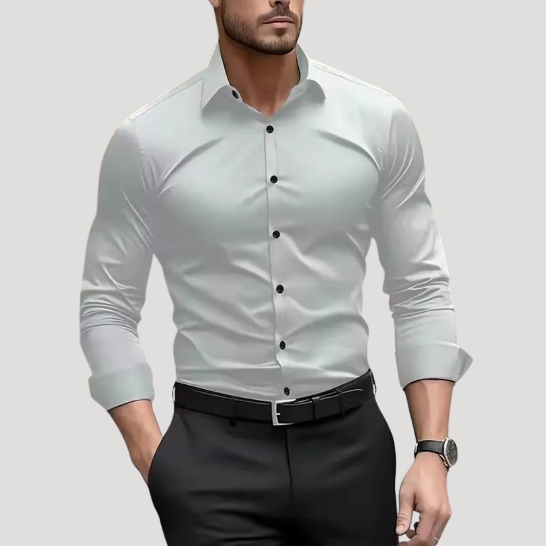 Men’s slim fit long sleeve formal dress shirt
