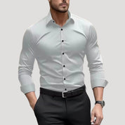 Men’s slim fit long sleeve formal dress shirt