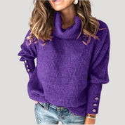 Women's ribbed turtleneck sweater