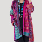 Women’s long cardigan oversized lightweight patterned jacket