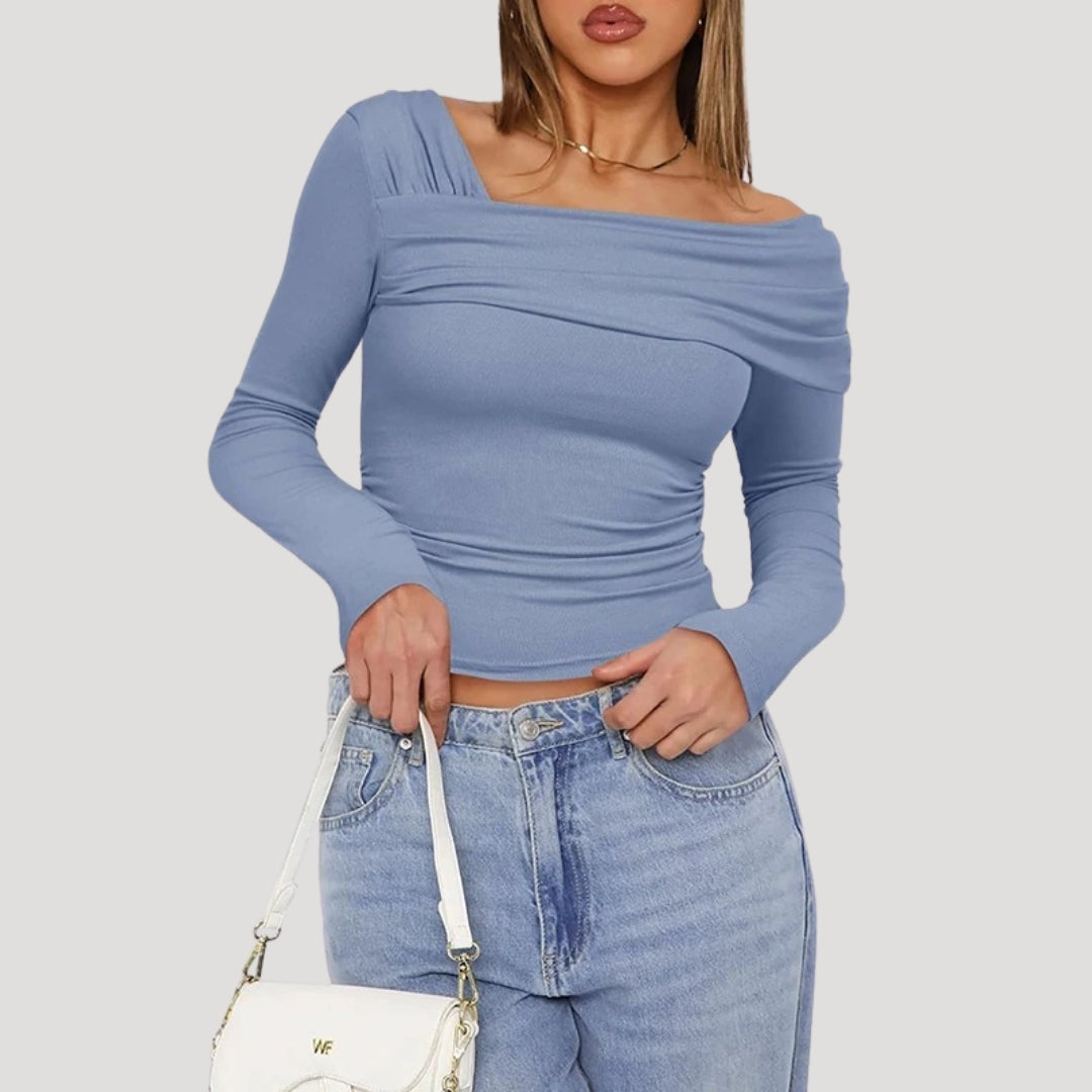 Off shoulder long sleeve top