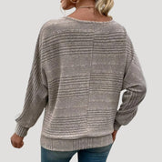 Women striped casual knit sweater