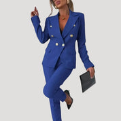 Women’s button front blazer and trouser set