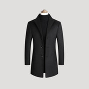 Men’s wool blend long tailored winter coat