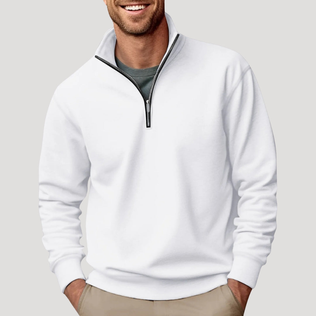 Men cotton half-zip sweatshirt