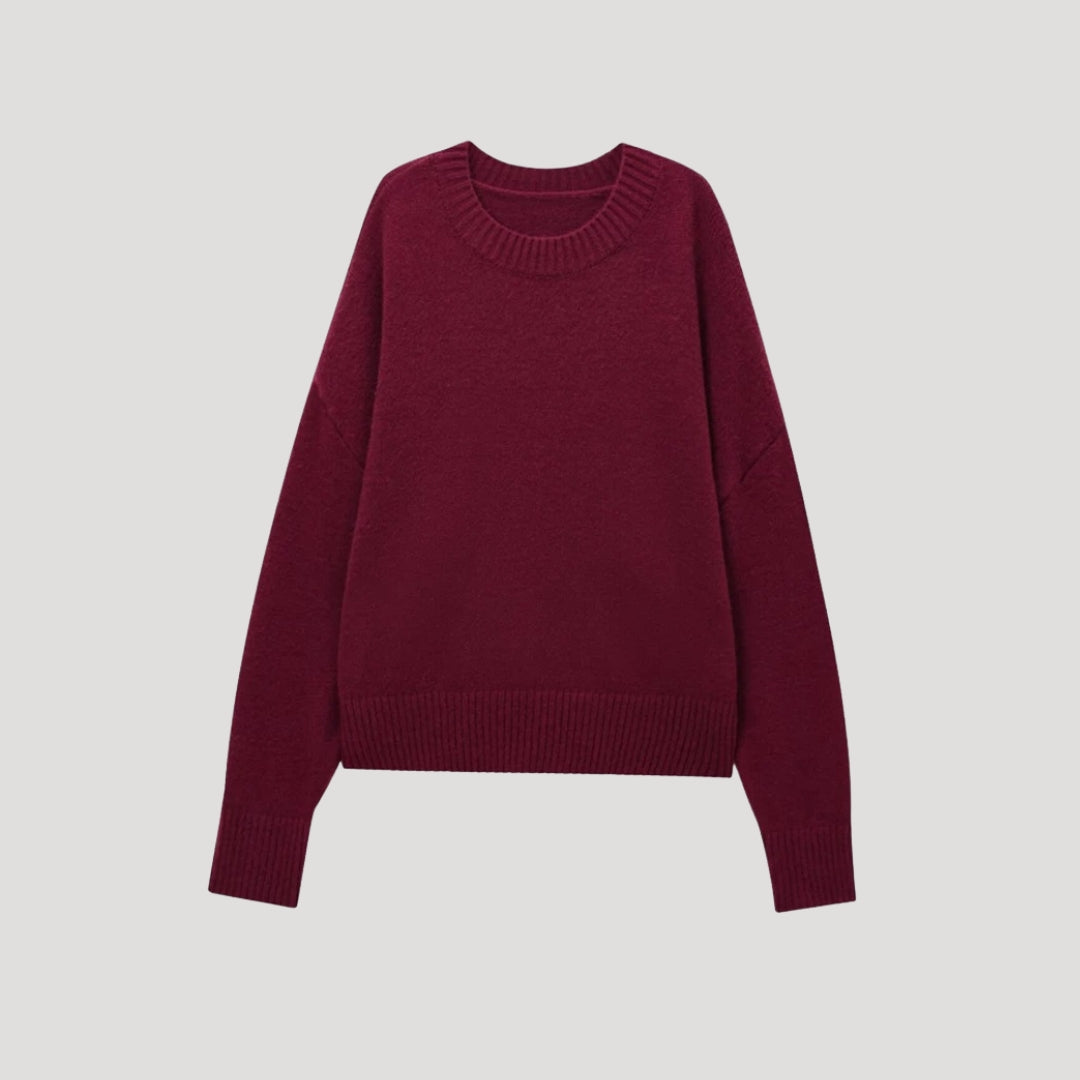 Women soft crew neck sweater