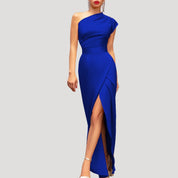 Women’s one shoulder maxi evening wedding guest dress