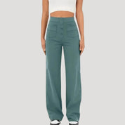 High-waist wide-leg trousers