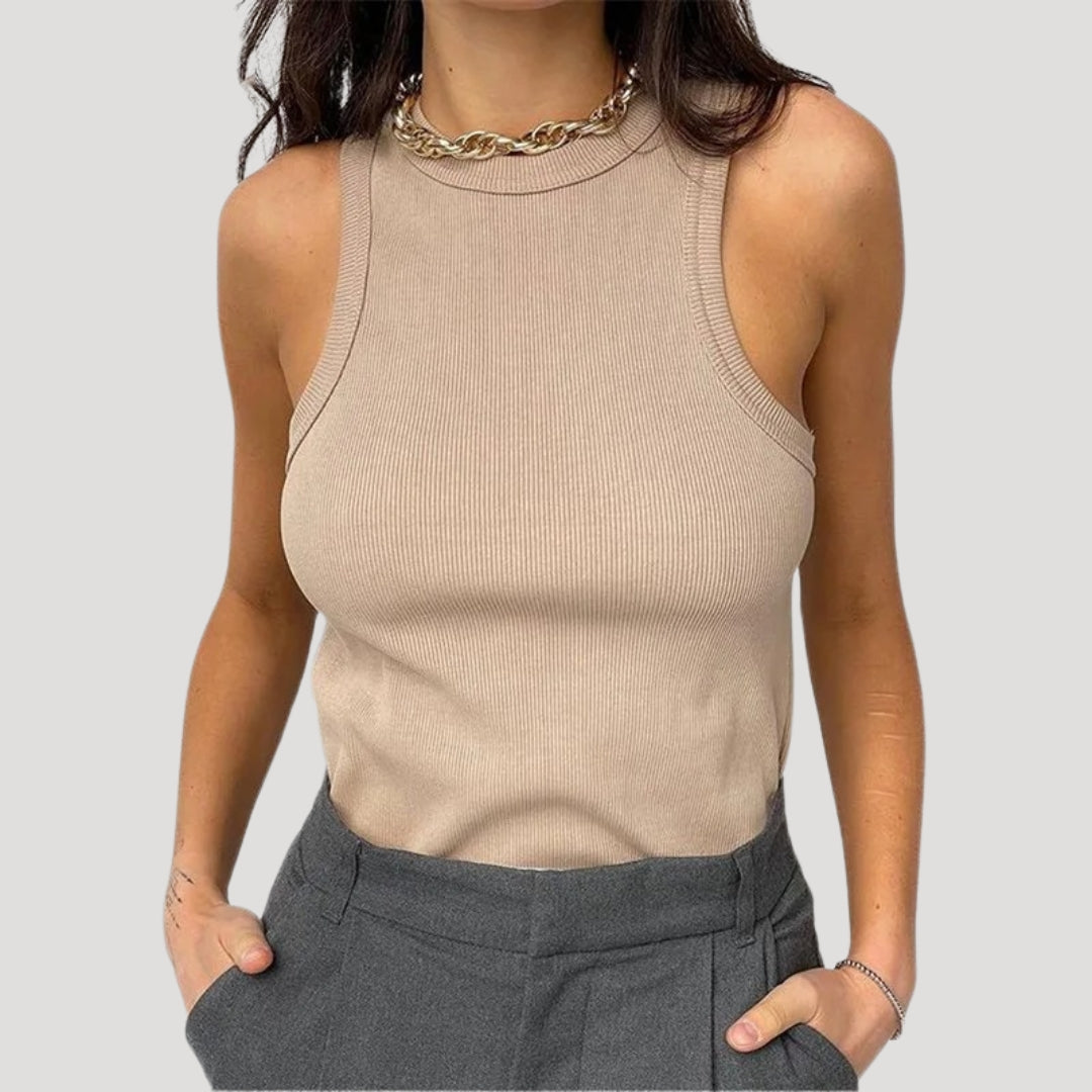 Ribbed racerback sleeveless top