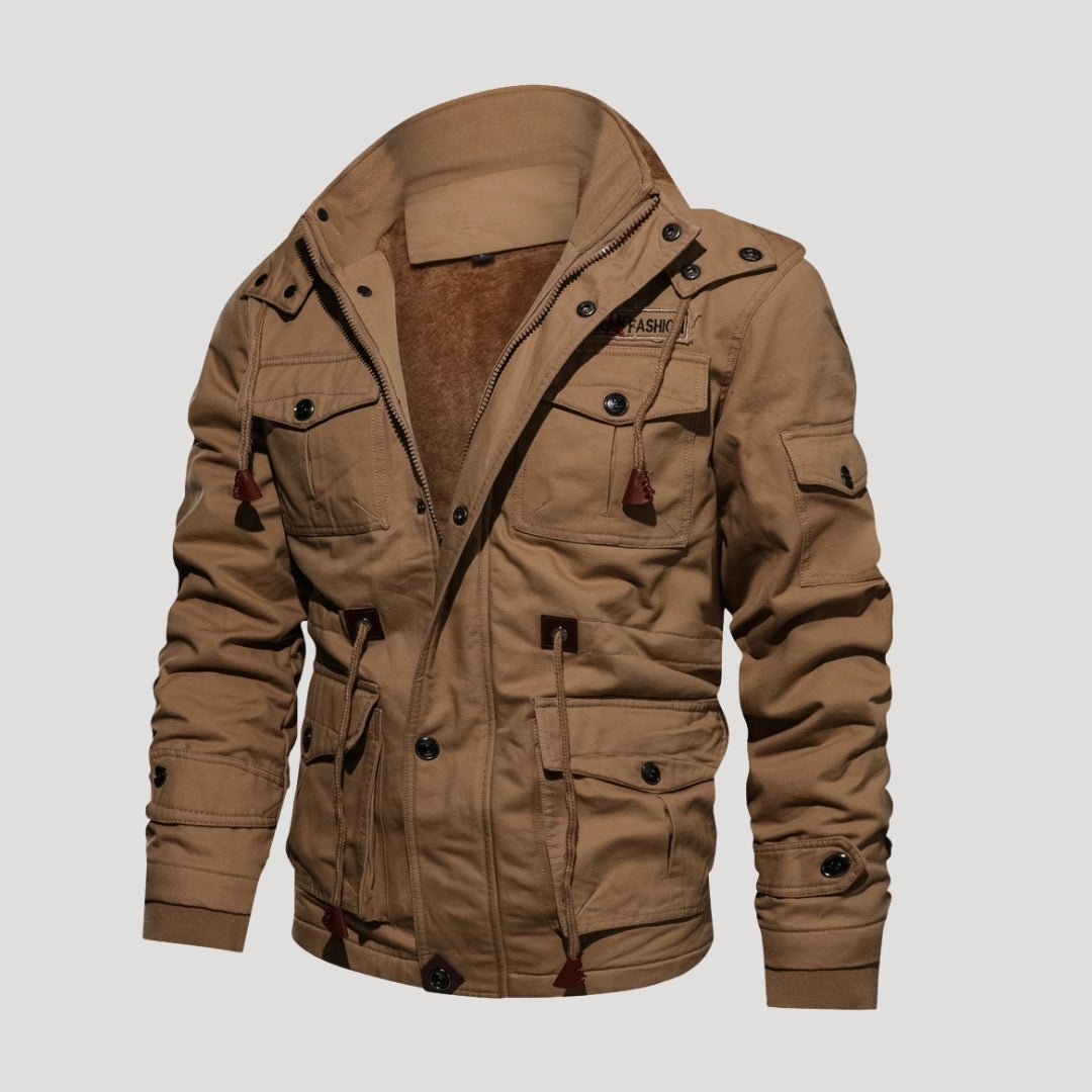 Men’s outdoor winter jacket – windproof fleece lined coat