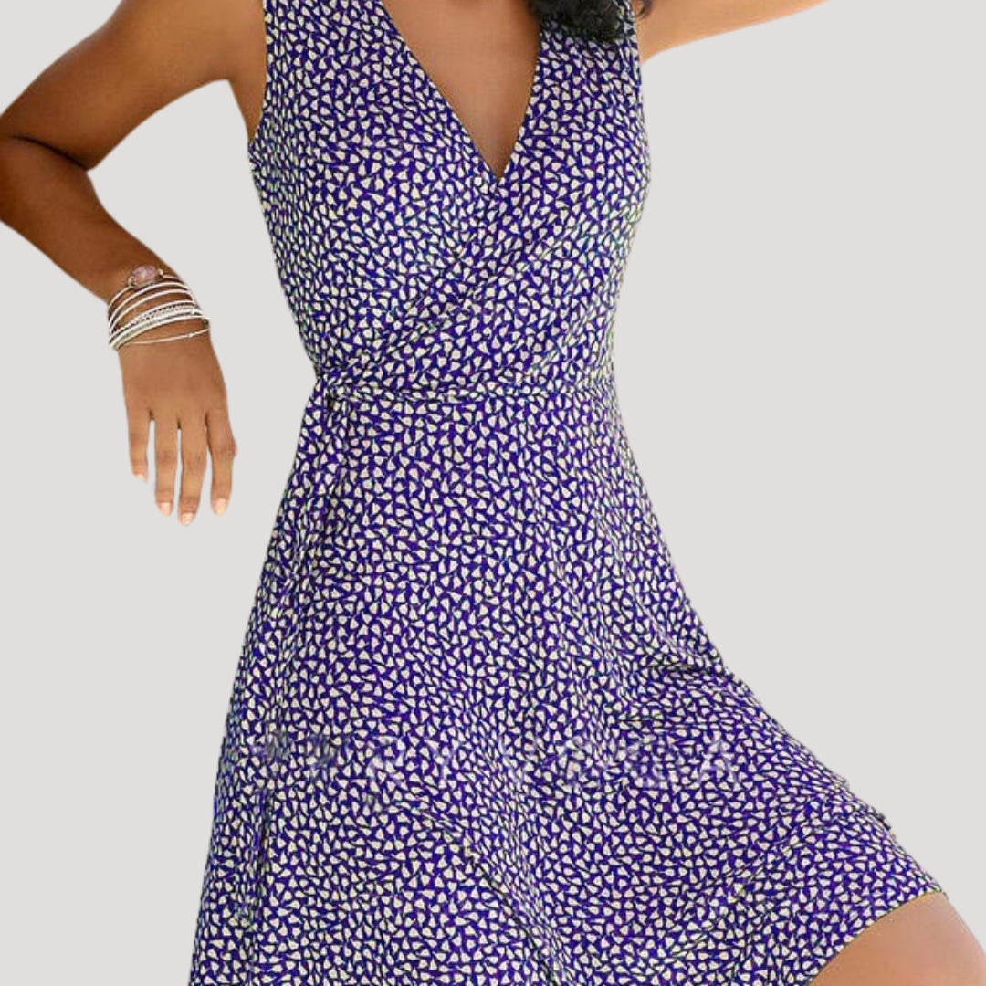 Women’s sleeveless wrap v neck midi dress